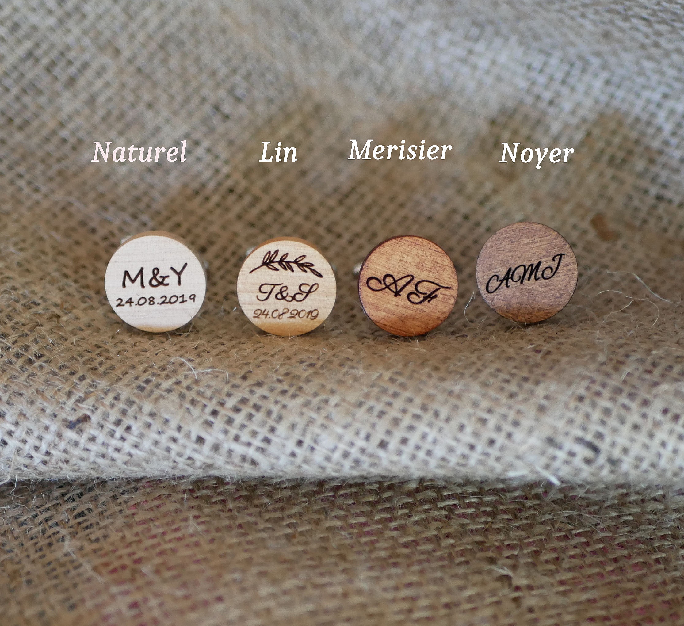 Tr&aelig;manchetknapper i gammel bronze 16 mm, der kan tilpasses