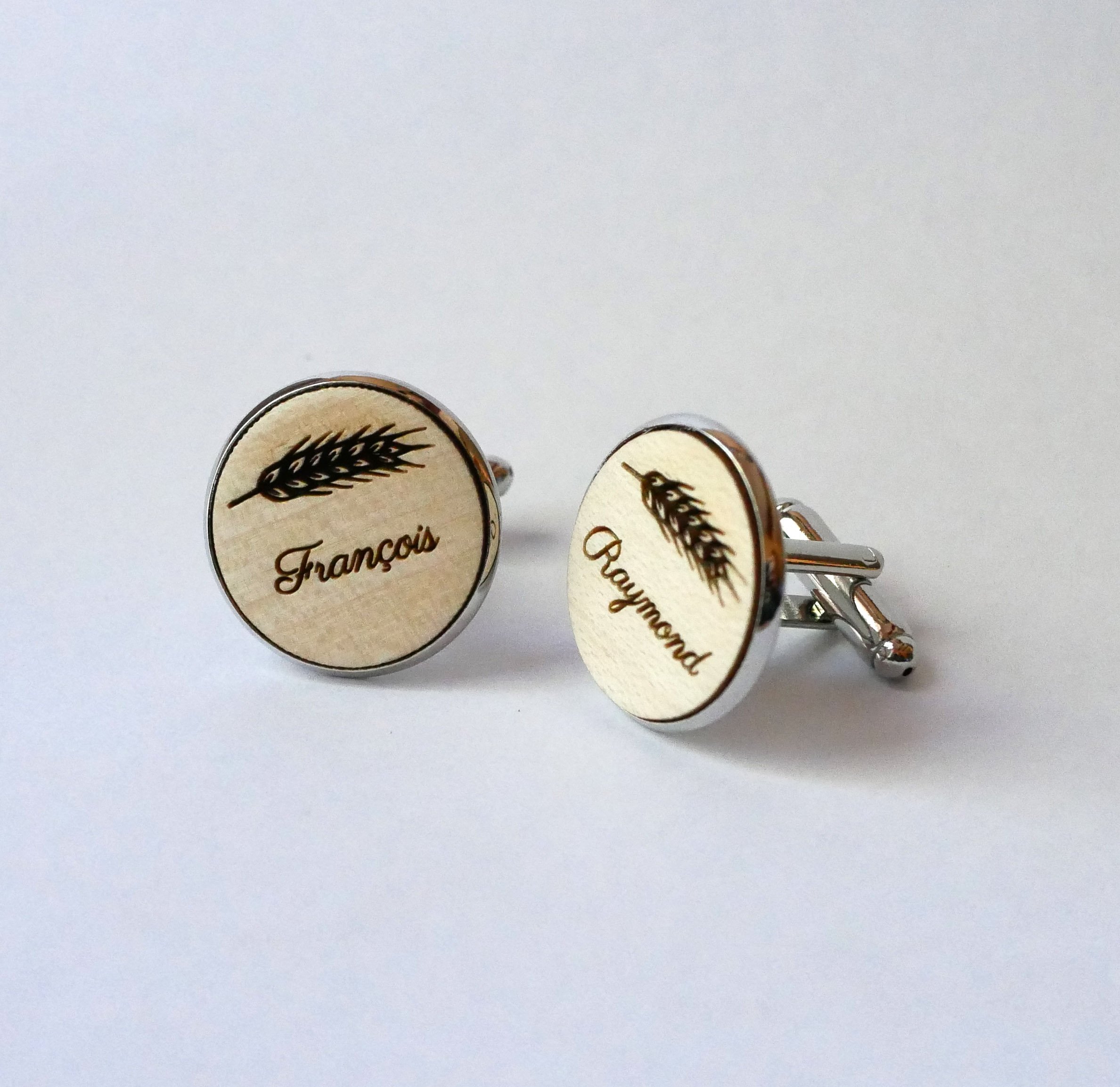 Manchetknapper cabochon fint tr&aelig; 20mm tilpasses