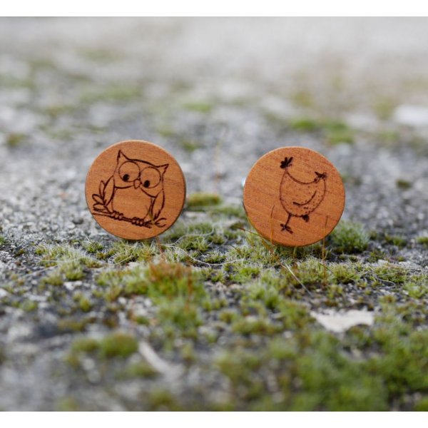 Manchetknapper i kirseb&aelig;rtr&aelig; med dit design indgraveret