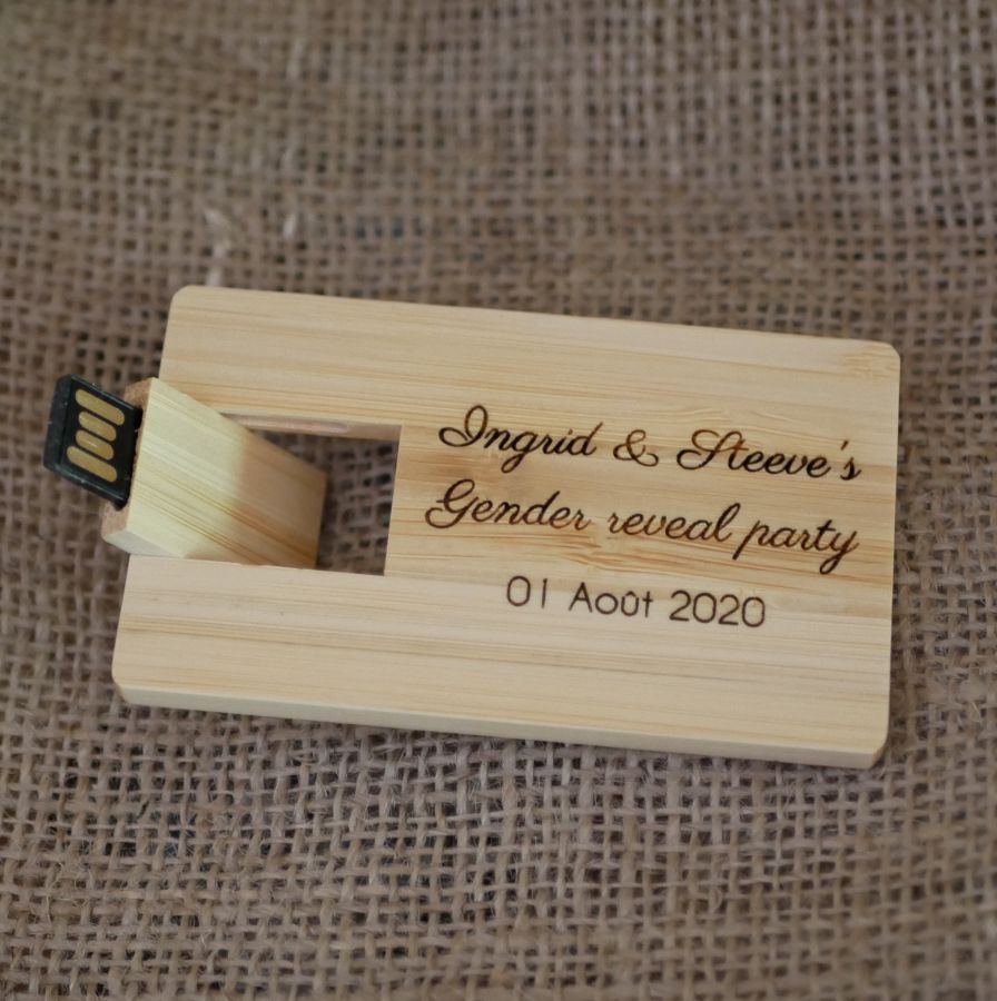 32 GB USB-nøgle Bamboo træ kort, der kan personliggøres ved gravering