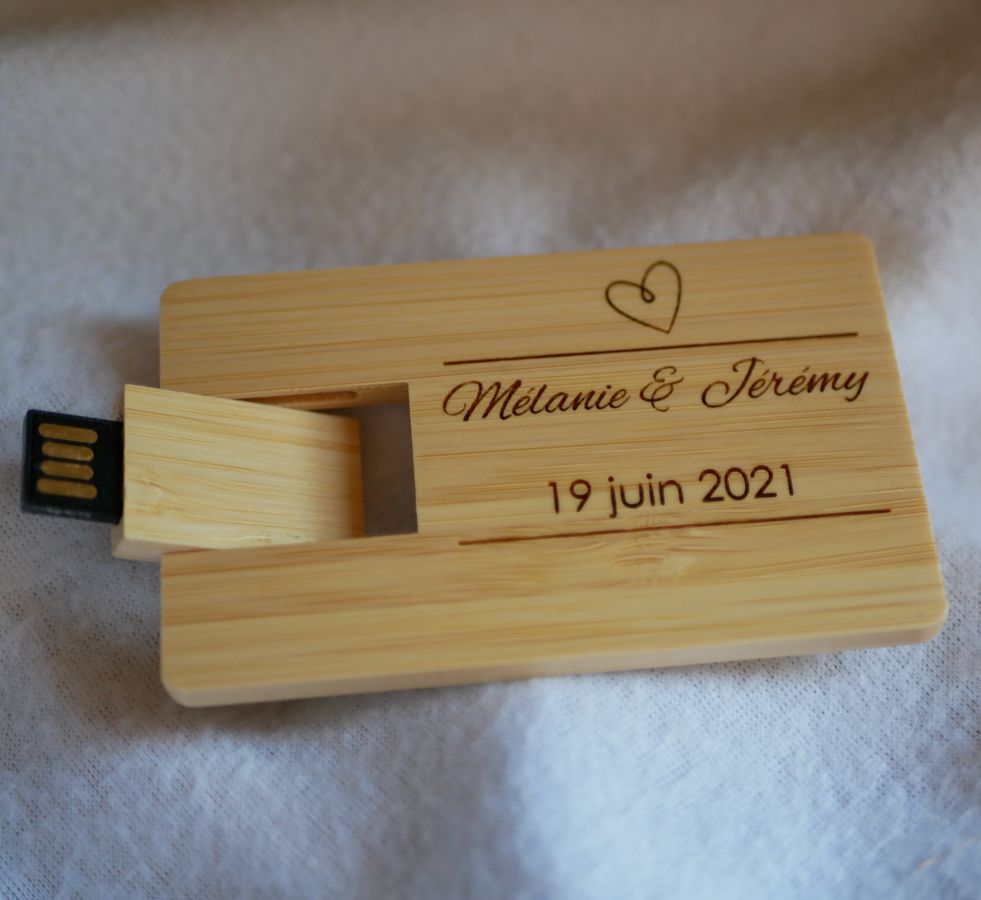 32 GB USB-nøgle Bamboo træ kort, der kan personliggøres ved gravering