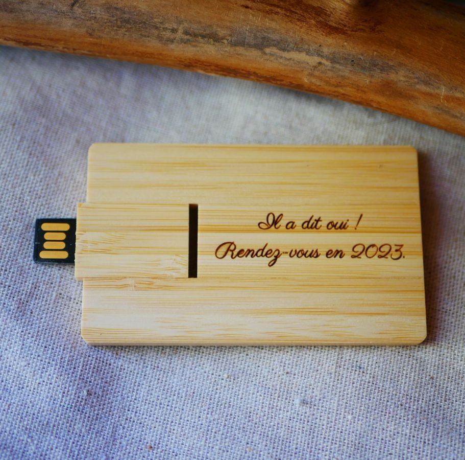 32 GB USB-nøgle Bamboo træ kort, der kan personliggøres ved gravering