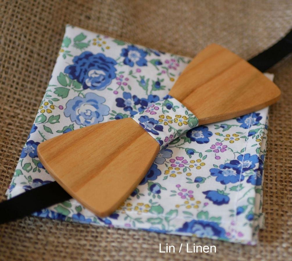 Liberty blå træ Bow Tie Pouch