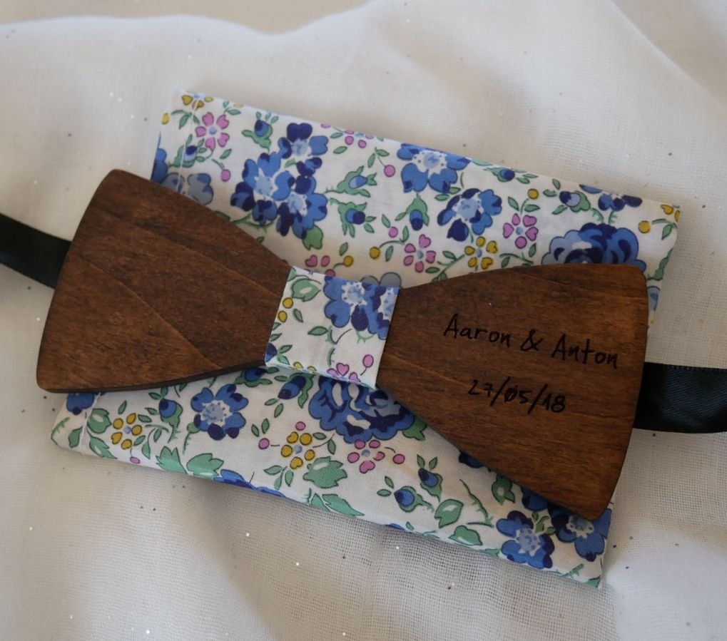 Liberty blå træ Bow Tie Pouch