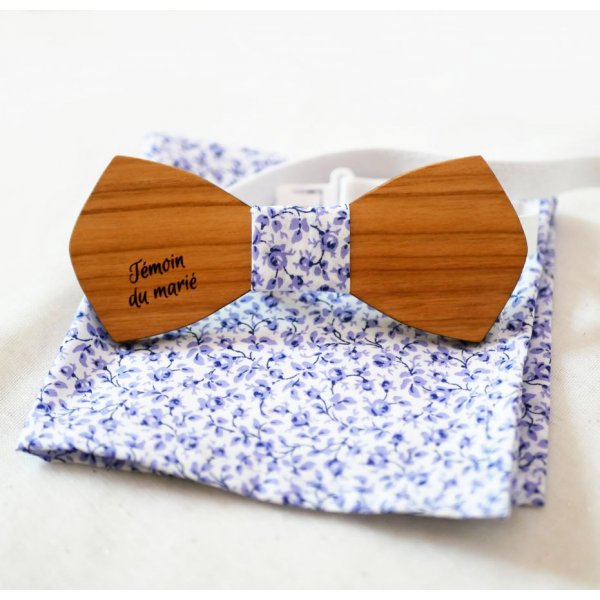 Mickael Liberty clutch taske med bl&aring; blomster og tr&aelig; sl&oslash;jfe, kan tilpasses